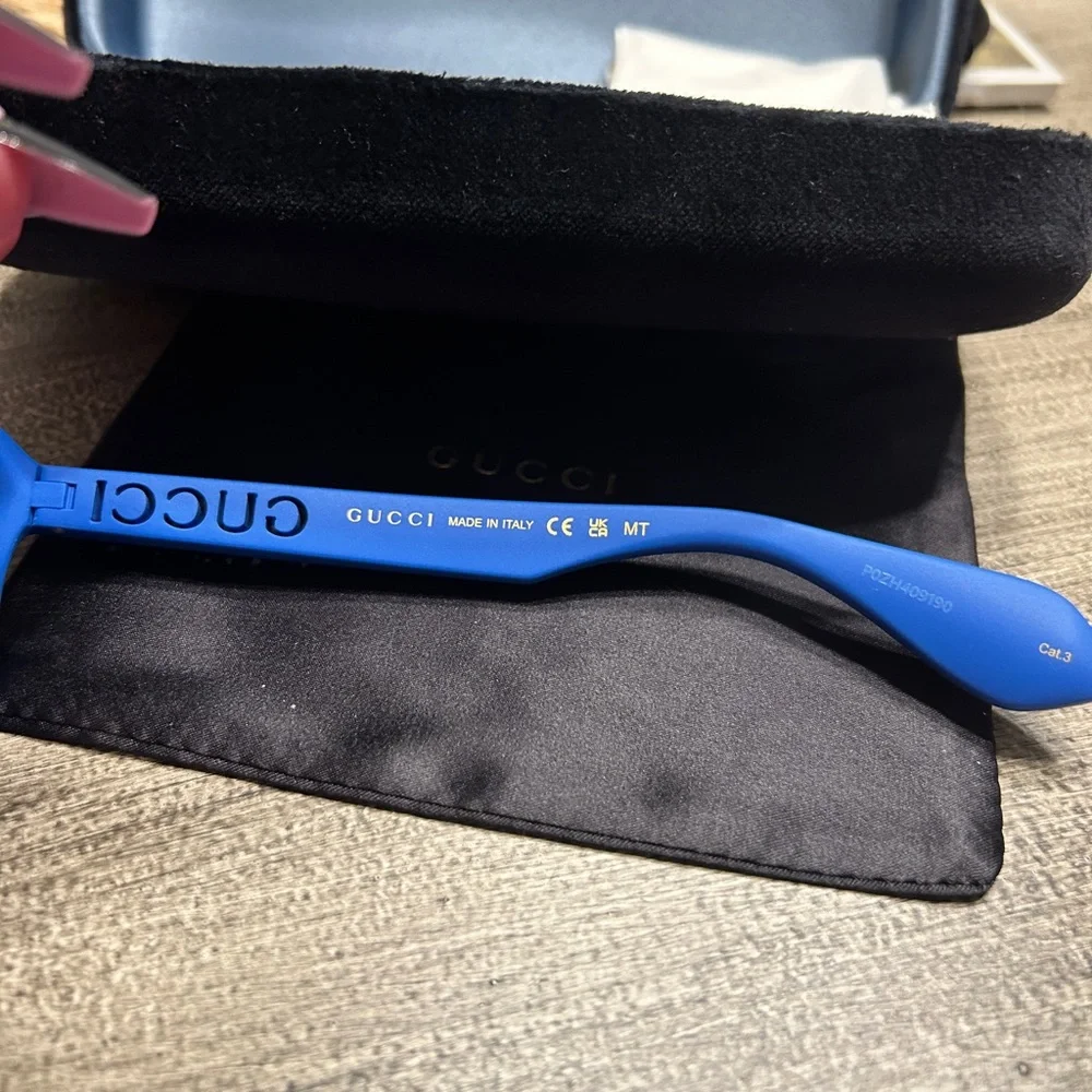 221. Gucci Bold Blue Sunglasses